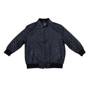 Paul Parker Leather Quilted Bomber Jacket Black Streetwear Biker Men's XXL